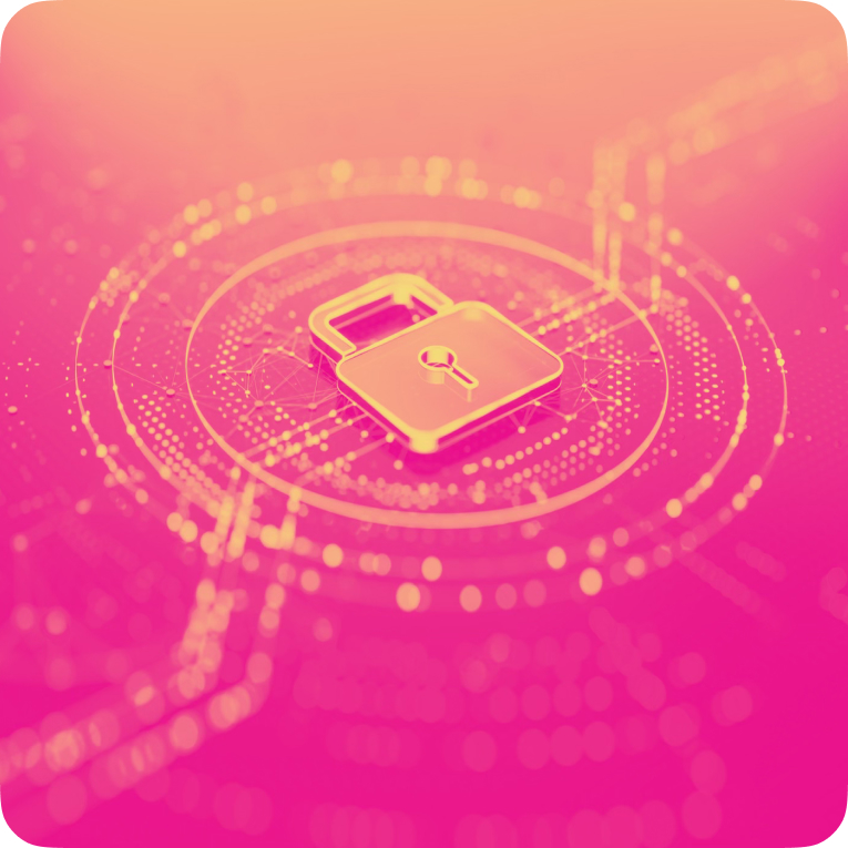 Padlock icon over illuminated circuit board background, representing YPrime’s commitment to data privacy and compliance with GDPR, HIPAA, and PIPL.