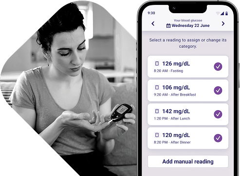 Woman checking blood sugar with glucometer, promoting YPrime’s GLP-1 clinical trials playbook