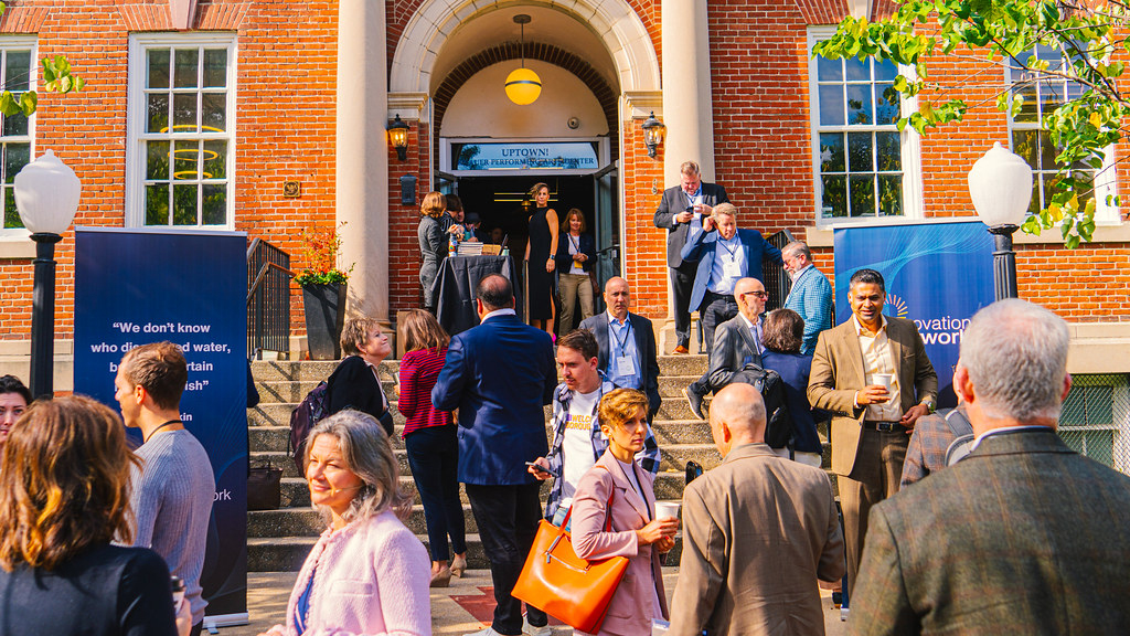 Attendees outside Uptown Knauer Center – YPrime presenting partner at Innovation Network Gathering 2025 in West Chester, PA