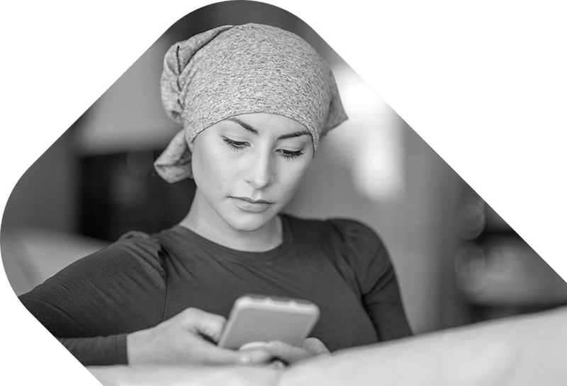 Patient using mobile eCOA technology for clinical trial data collection