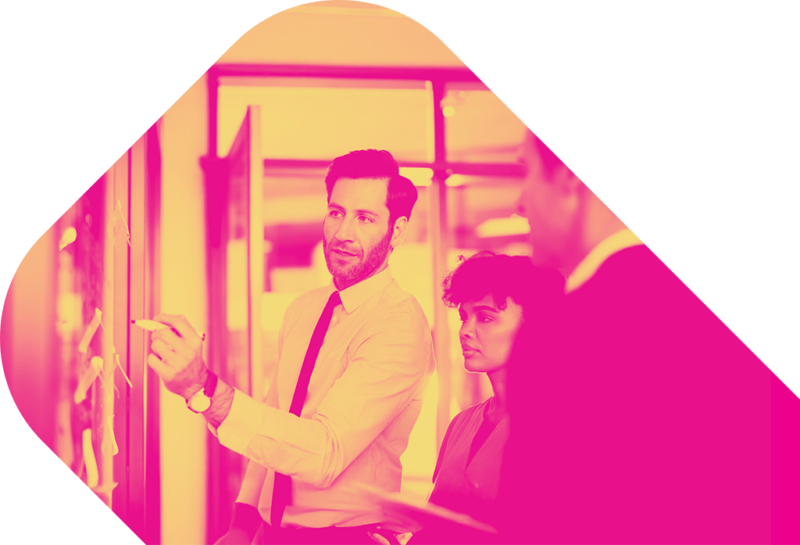 YPrime team members discussing clinical trial technology solutions and strategy